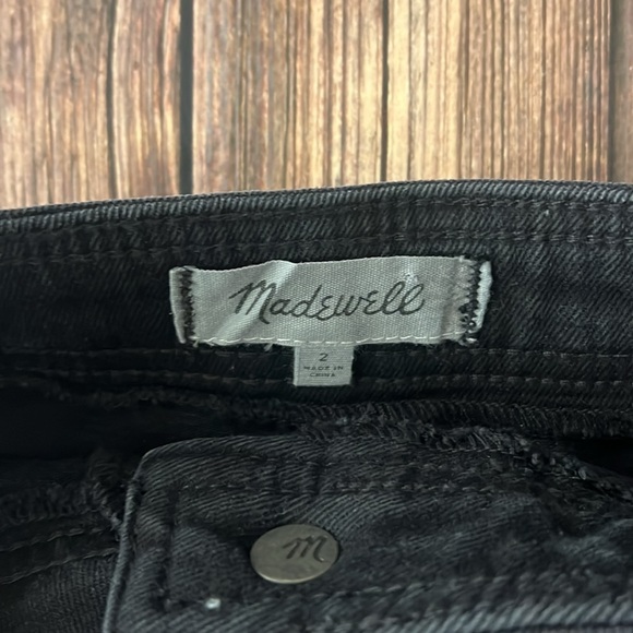 Madewell Black Button Down Denim Skirt 2 - Picture 3 of 5